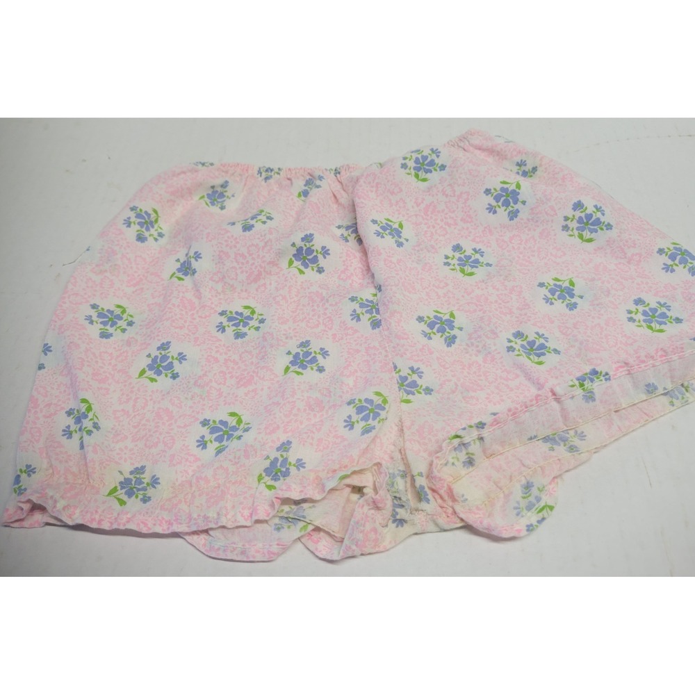 Vintageโ Floral Ruffle Pajama Shorts bloomers Cottagecore Sleepwear Large